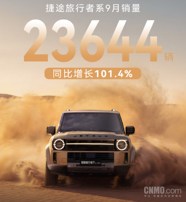新高!捷途旅行者系9月销量23644辆 同比劲增101.4% 新高!捷途旅行者系9月销量23644辆 同比劲增101.4%