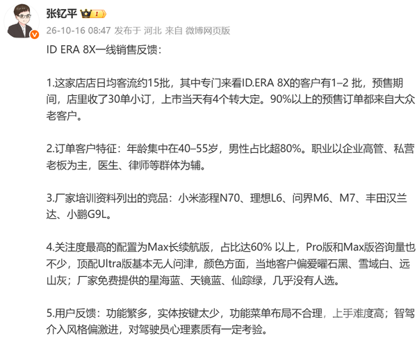 大众ID.ERA 8X用户画像曝光:多对比理想L6、问界M7 大众ID.ERA 8X用户画像曝光:多对比理想L6、问界M7