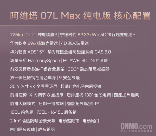 阿维塔07L Max纯电版上市 限时权益价21.59万元起 阿维塔07L Max纯电版上市 限时权益价21.59万元起